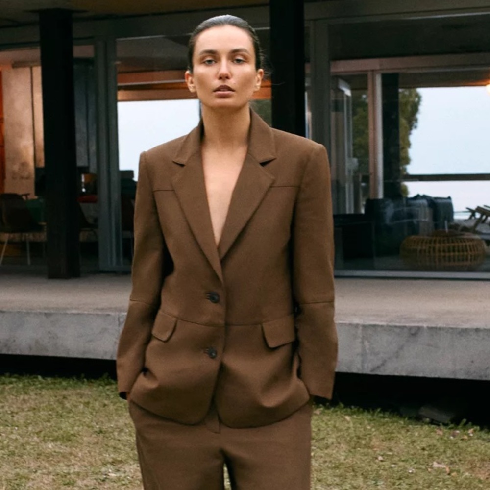 Zara Brown Tailored Blazer